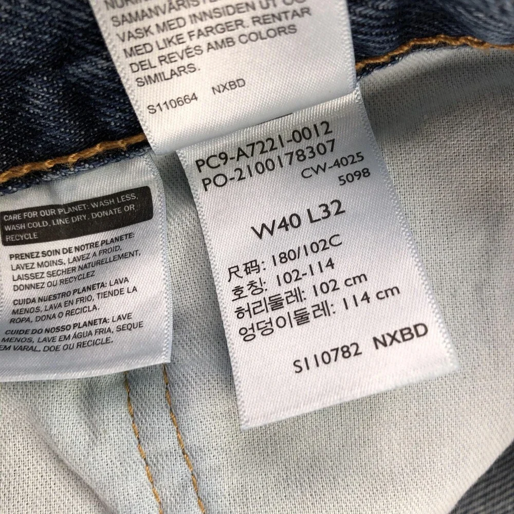 Levis 565 Jeans Mens 40x30 Blue Medium Wash Relaxed Straight Denim Pants Casual